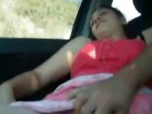 Arab Girl Fingered & Moans In The Car 