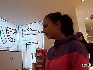 Stellar czech teen is teased in the shopping centre and scre