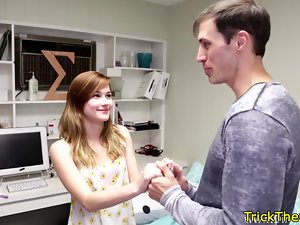 Tricked gf fucking while her bf watches