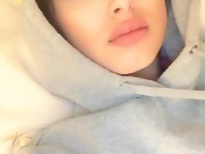 Beautiful Hijabi teasing with her lips