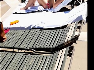 Vacation pool bikini girls