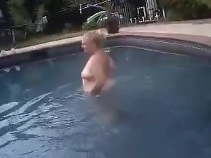 BBW Beth Walking naked and to the pool