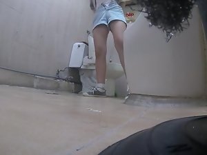 Korean girl using toilet part 5