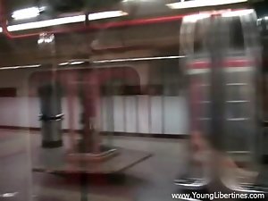 czech teen babe sucking in the subway